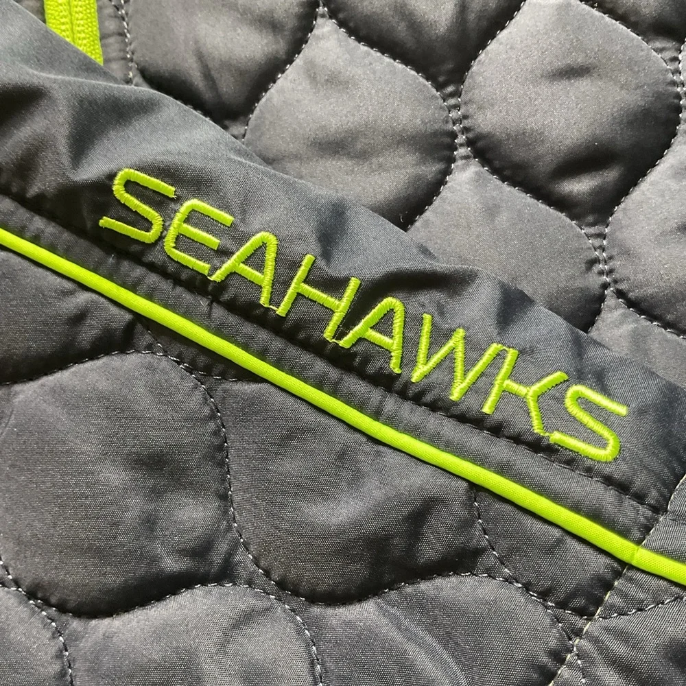 NFL Seattle Seahawks Blue and Green Team Apparel zip quilted jacket XL - Picture 9 of 13